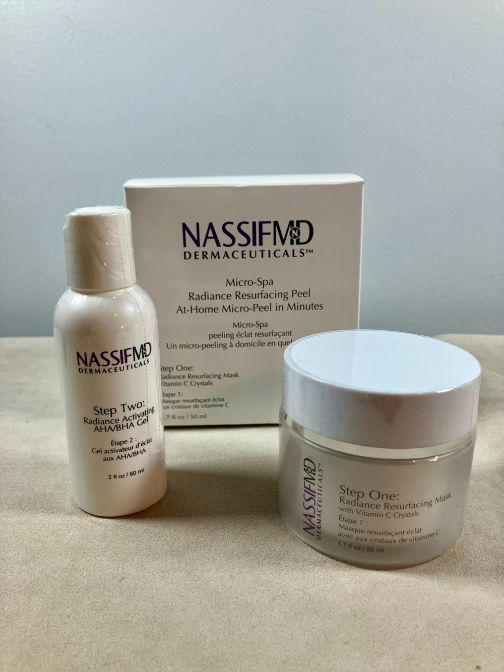 NassifMD Dermaceuticals Micro-spa Radiance Resurfacing Peel 2-steps New In Box